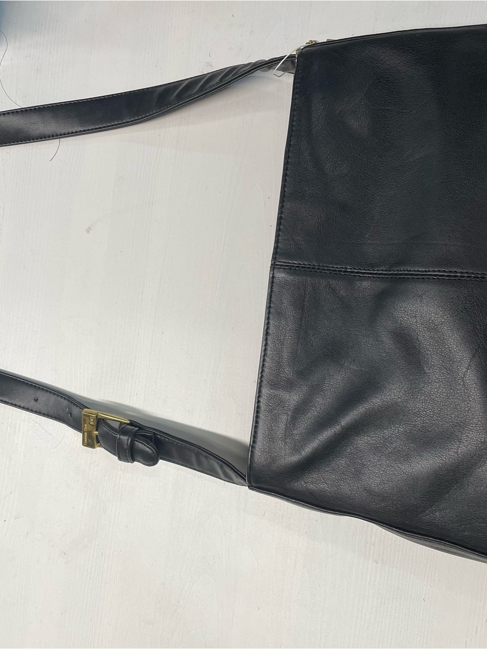 VTG Gianni Chiarini Black Leather Shoulder Bag Minimalist Y2K Slouch Italy